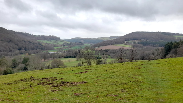 Hills, trees and fields at the Hudnalls