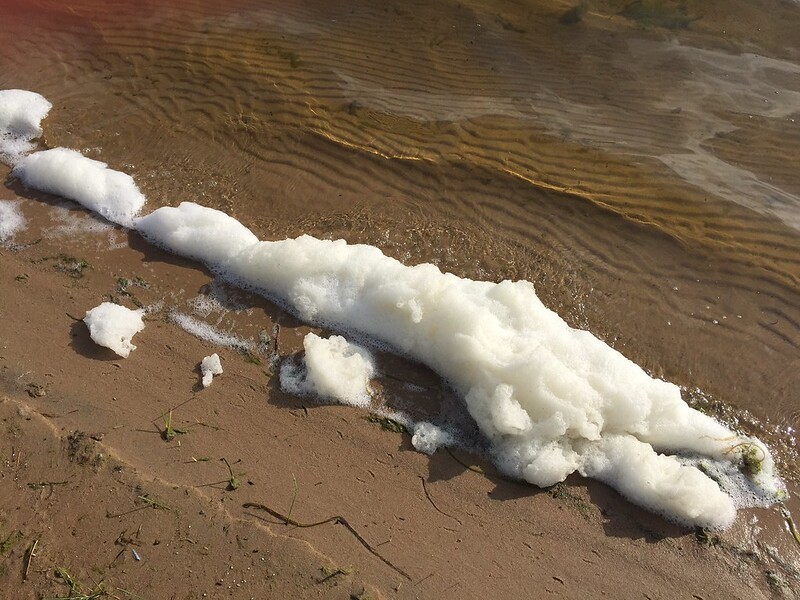 2017年，密西根州（Michigan）的范艾騰湖（Van Etten Lake）邊出現大量含全氟/多氟烷基物質的泡沫