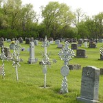 Wrought-iron crosses Wrought-iron crosses in Saints Peter &amp;amp; Paul Catholic Church cemetery, Strasburg, ND, May 2023