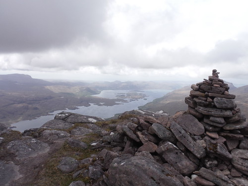 View down Loch Maree from cairn on northerly top of Slioch (981m above sea) Day 1 Walk 15/05/23: Slioch from Kinlochewe Lodge