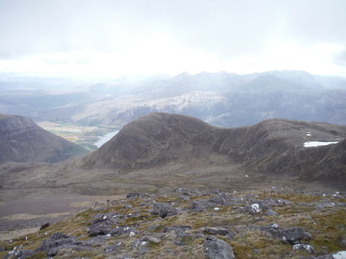 Descent towards Sgurr Dubh, Meall Each on left Day 1 Walk 15/05/23: Slioch from Kinlochewe Lodge