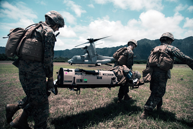 Sailors with 3rd Medical Battalion Perform CASEVAC Training at Bellows, Hawaii