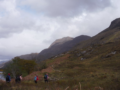 Group, with Slioch looming Day 1 Walk 15/05/23: Slioch from Kinlochewe Lodge