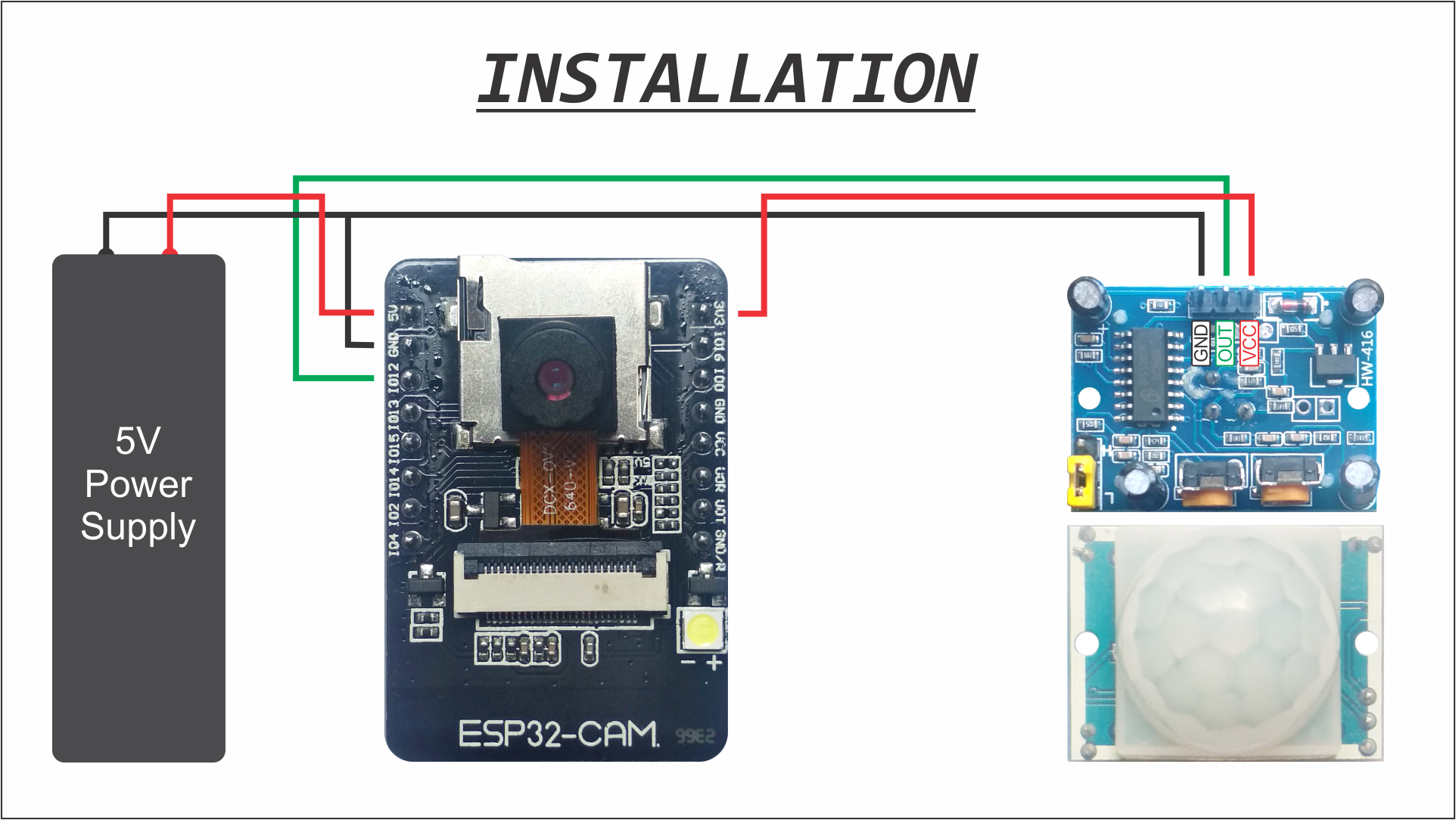 ESP32 Cam PIR Installation