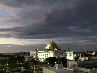 Capitolio lit at sunset, San Juan, Puerto Rico