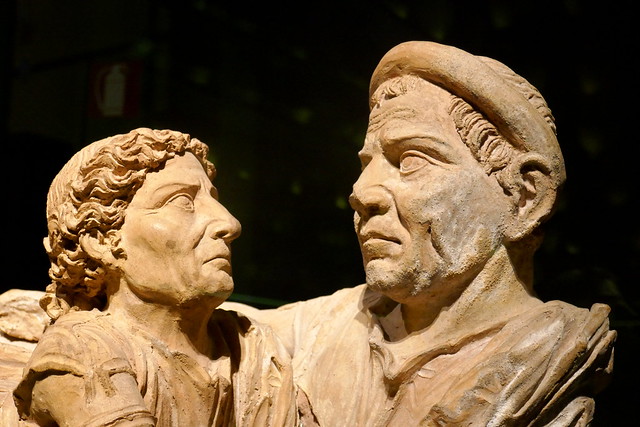 Urne cinéraire des époux, Ier siècle avant JC, musée étrusque Mario Guardaci, Volterra, province de Pise, Toscane.