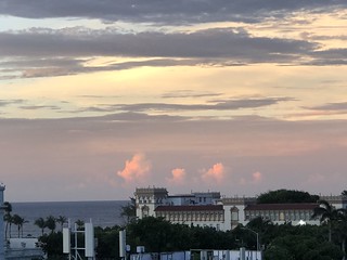 Sky and clouds at sunset over Antigua Escuela de Medicina Tropical, San Juan, Puerto Rico