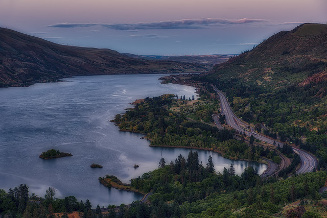 Alpenglow Over the Columbia River Gorge