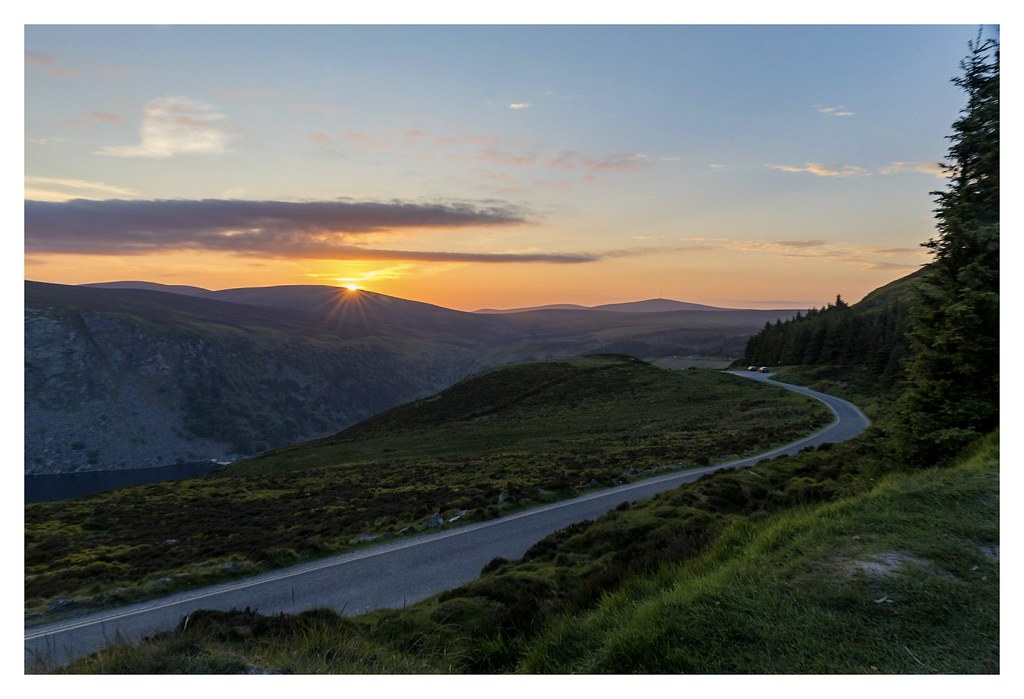 Sunset over Lough Tay yesterday evening.