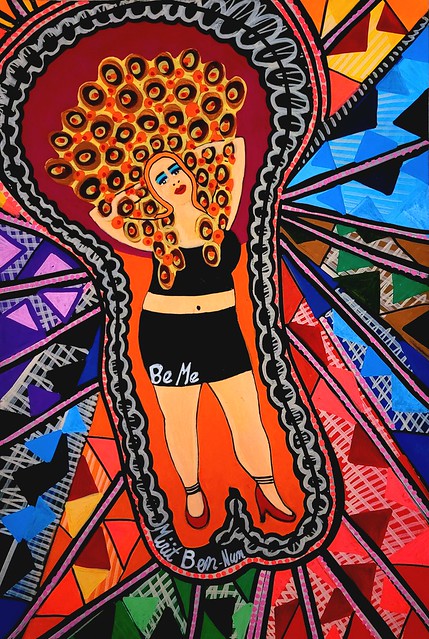 ציור אישה שמנה מלאה עגולה אמנות יצירה מודרנית ישראלית מירית בן נון אמנית עכשווית