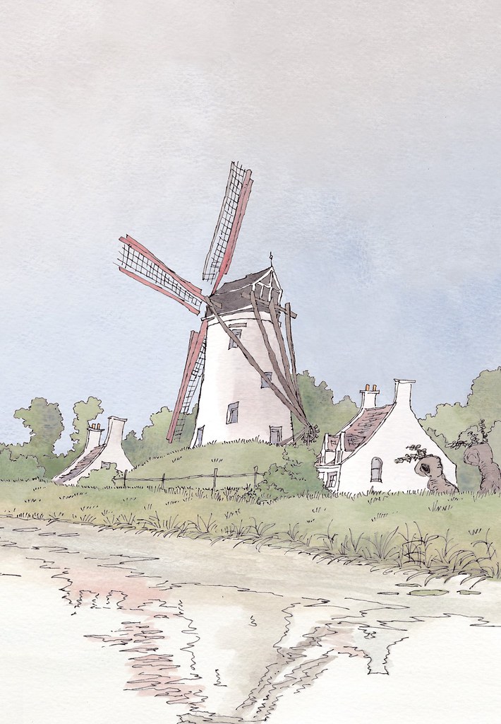 Belgium, Damme; Windmill