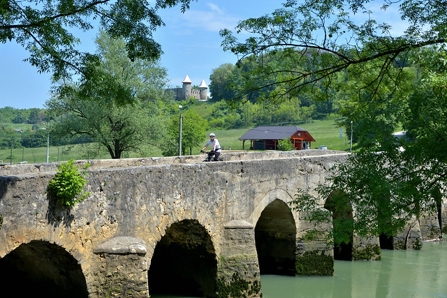Stone bridge and old town 