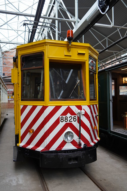 Werkwagen 8826 in het Vlaams Tram- en Autobusmuseum in Antwerpen 13-05-2023