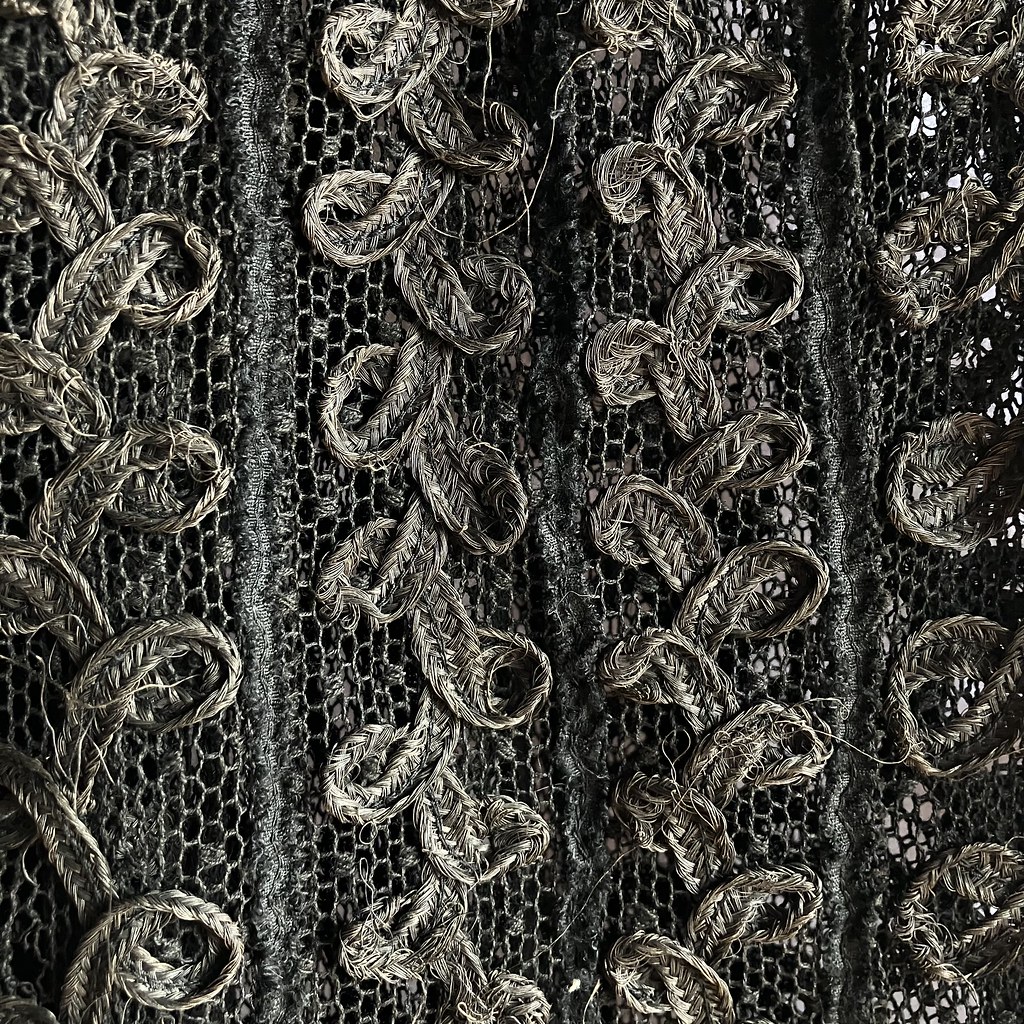 Antique Edwardian Black Lace Overskirt