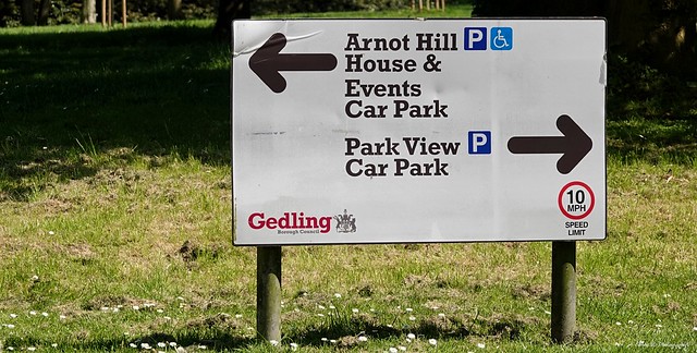 Arnot Hill Park sign (02). May 2023
