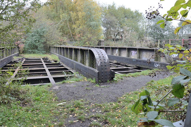 Derelict railway bridge in Brockmoor