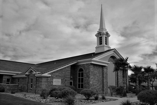 Black & White, The Church Of Jesus Christ Of Latter Day Saints, 452 North 2600 West, Hurricane, Washington County, Utah, USA.