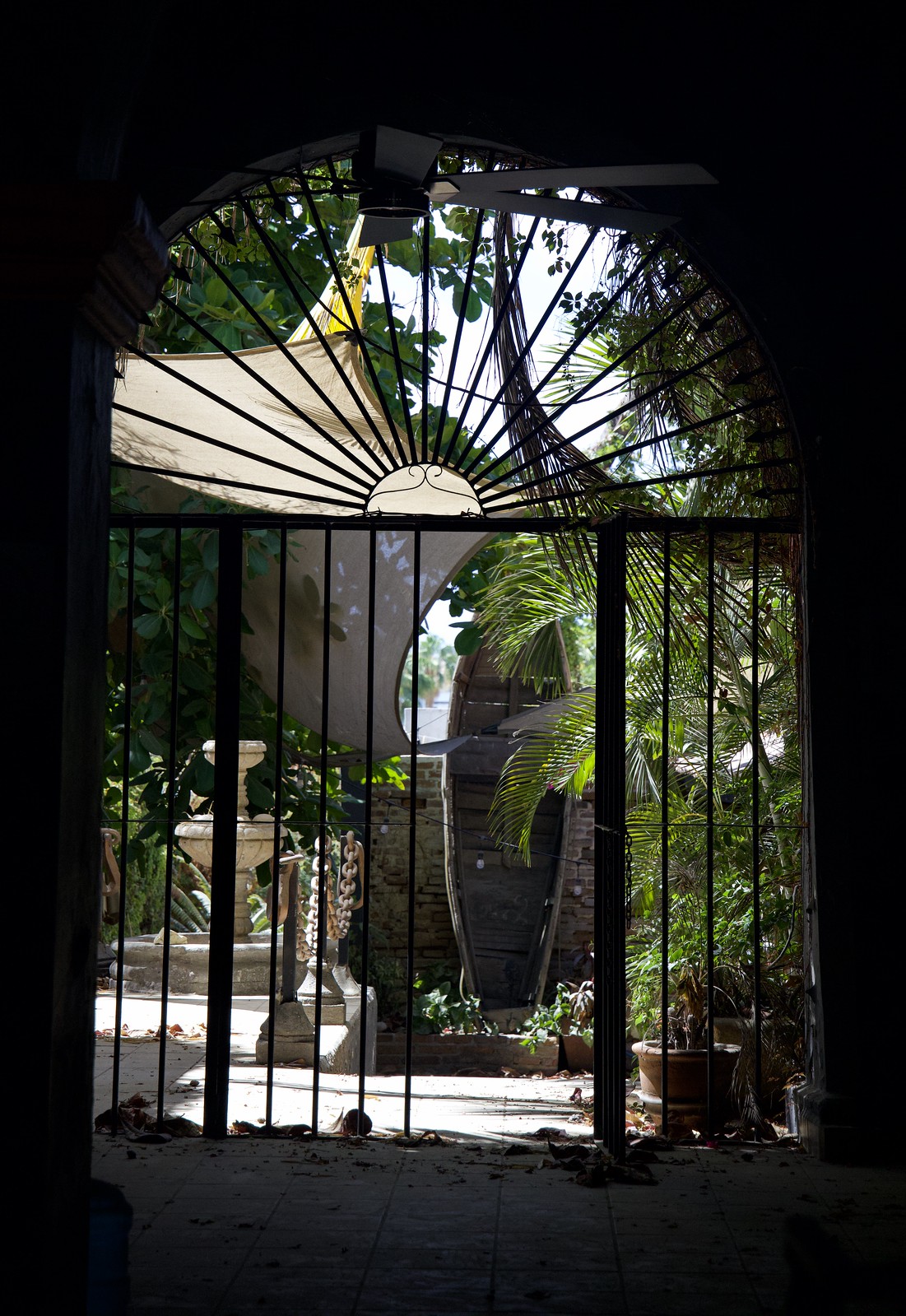 A peaceful and shady courtyard off the street