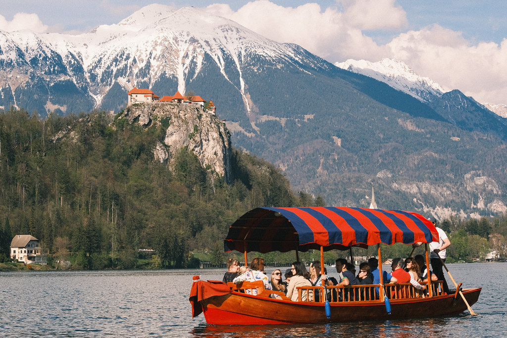 Pletna ride back from Bled Island