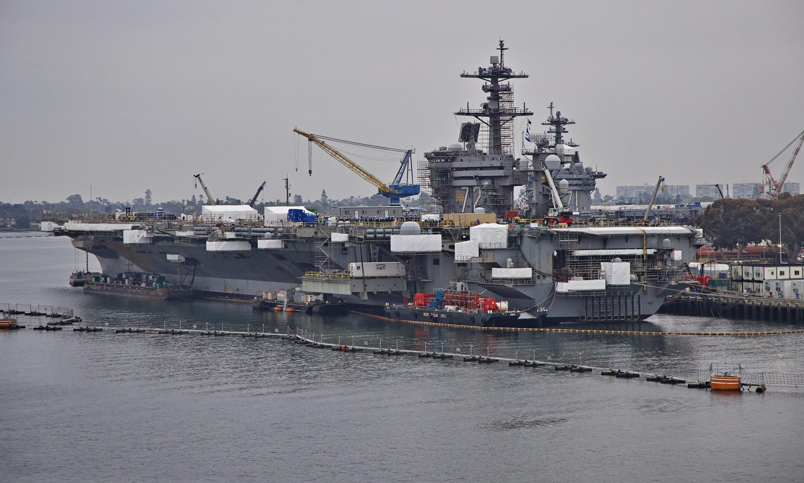 USS Abraham Lincoln aircraft carrier being refitted
