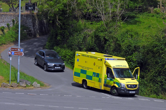Ambulance, Mountain Road, Upper Cwmbran 29 May 2023