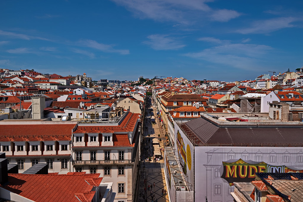 Blick über Lissabon und die Rua Augusta