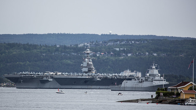 USS Gerald Ford leaving Oslo