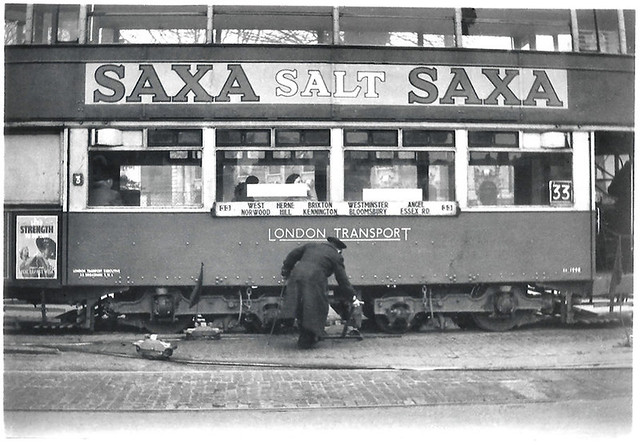 LT E/3 tram No. 1990 @ Brixton - Apr 1952