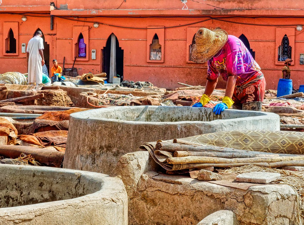 摩洛哥的皮革製革廠。圖片來源： Johannes Pokorn ／Unsplash