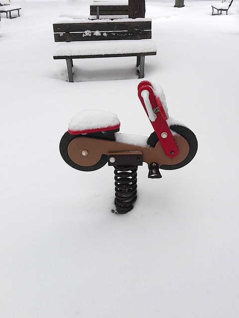 Motorbike in the snow