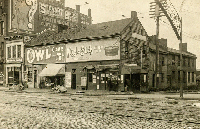 The north-east corner of South High and Cherry Streets Columbus Ohio prior to 1912