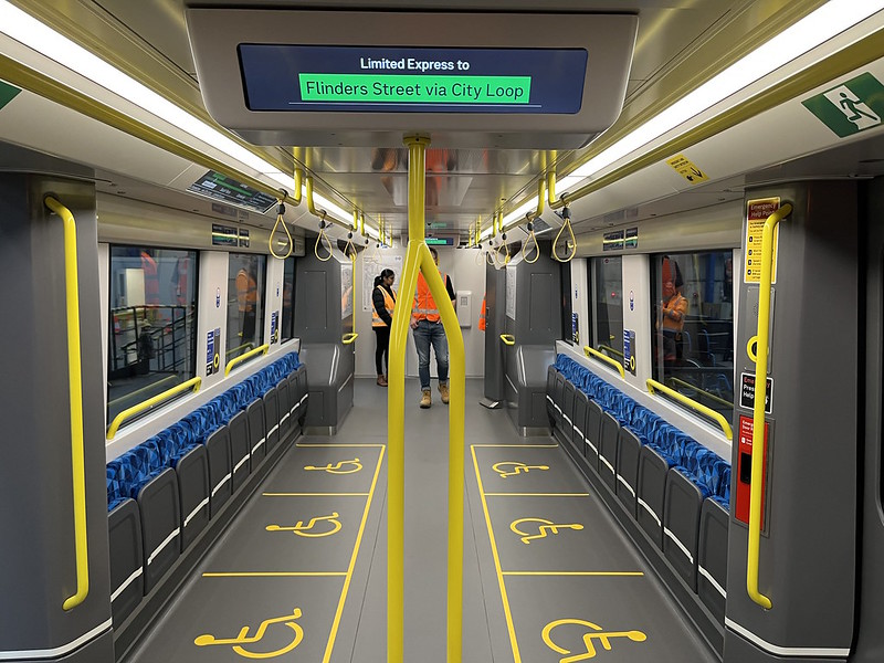 X'trapolis 2 train mock-up: wheelchair spaces in front carriage