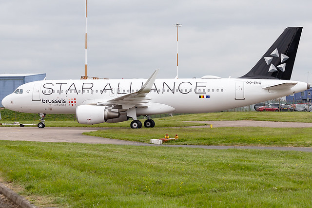 OO-SNQ Brussels Airlines Star Alliance Special Livery East Midlands Airport