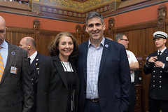 State Rep. Tracy Marra met with Norwalk Fire Department Lt. Peter Brown during Connecticut Fire Service Day in the House of Representatives.