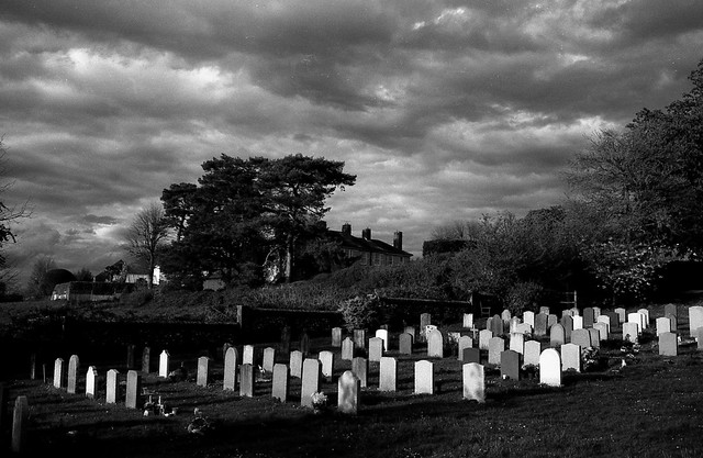 Cemetary and clouds