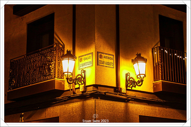 Street Lamps & Signs, Cnr Calle de la Manifestación & Avenida de César Augusto, Zaragoza, Aragon, Spain
