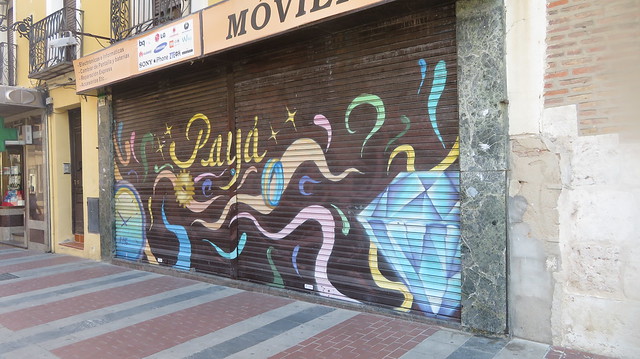Payá Jeweller's, Painted  shutter, Calle  Mayor,  Guadalajara, Castilla La  Mancha, Spain