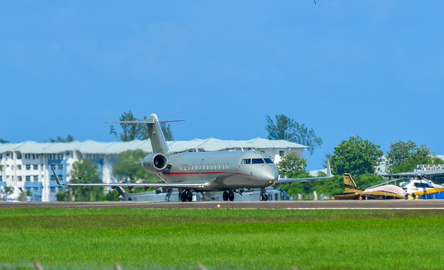 Passenger airplane at Langkawi Airport, Malaysia