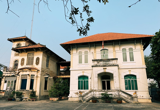 French colonial architecture in My Tho, Vietnam