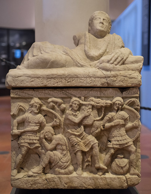 Etruscan alabaster urn of another Larth Sentinate Caesa