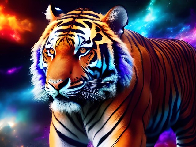 Galaxy Tigers digital art