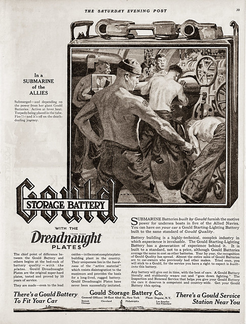 Gould Storage Battery ad in “The Saturday Evening Post,” April 20, 1918.