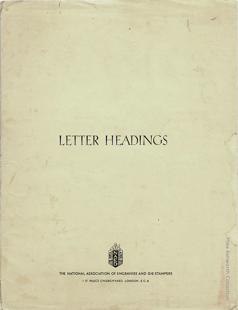 Letter Headings : specimen folder issued by the National Association of Engravers & Die-stampers, London, 1939