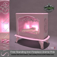 Swank & Co. Free Standing Iron Fireplace Anime Pink