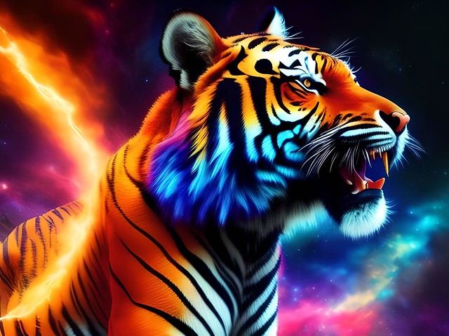 Galaxy Tigers digital art