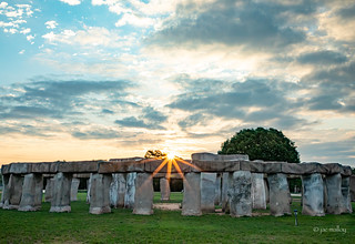 Sunrise on Stonehenge II, replica Stonehenge at the Hill Country Art Gallery.