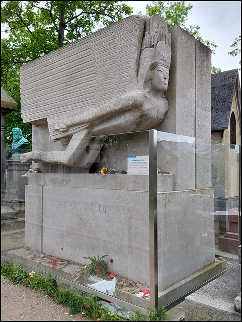 Oscar Wilde's tomb, Père Lachaise Cemetery, Paris, France, May 2023