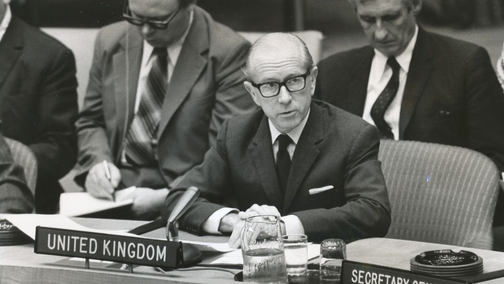 Sir Donald Maitland at a meeting of the UN Security Council, 1973 (Maitland C/3/6)