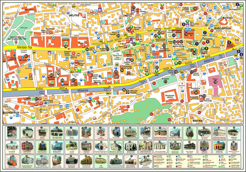 Туристическая карта Сараева