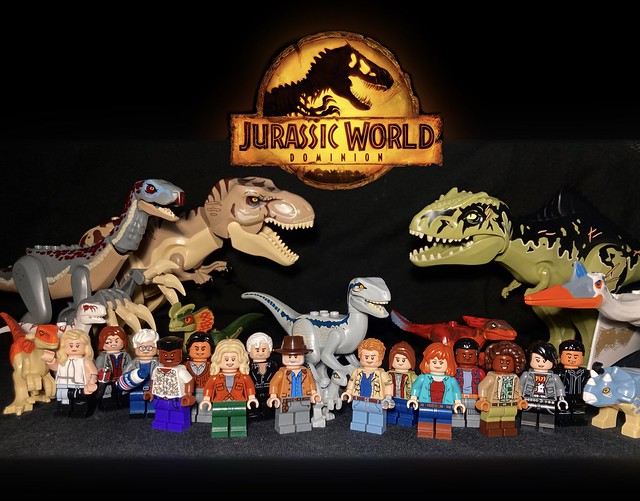 Cast of Jurassic World Dominion in LEGO